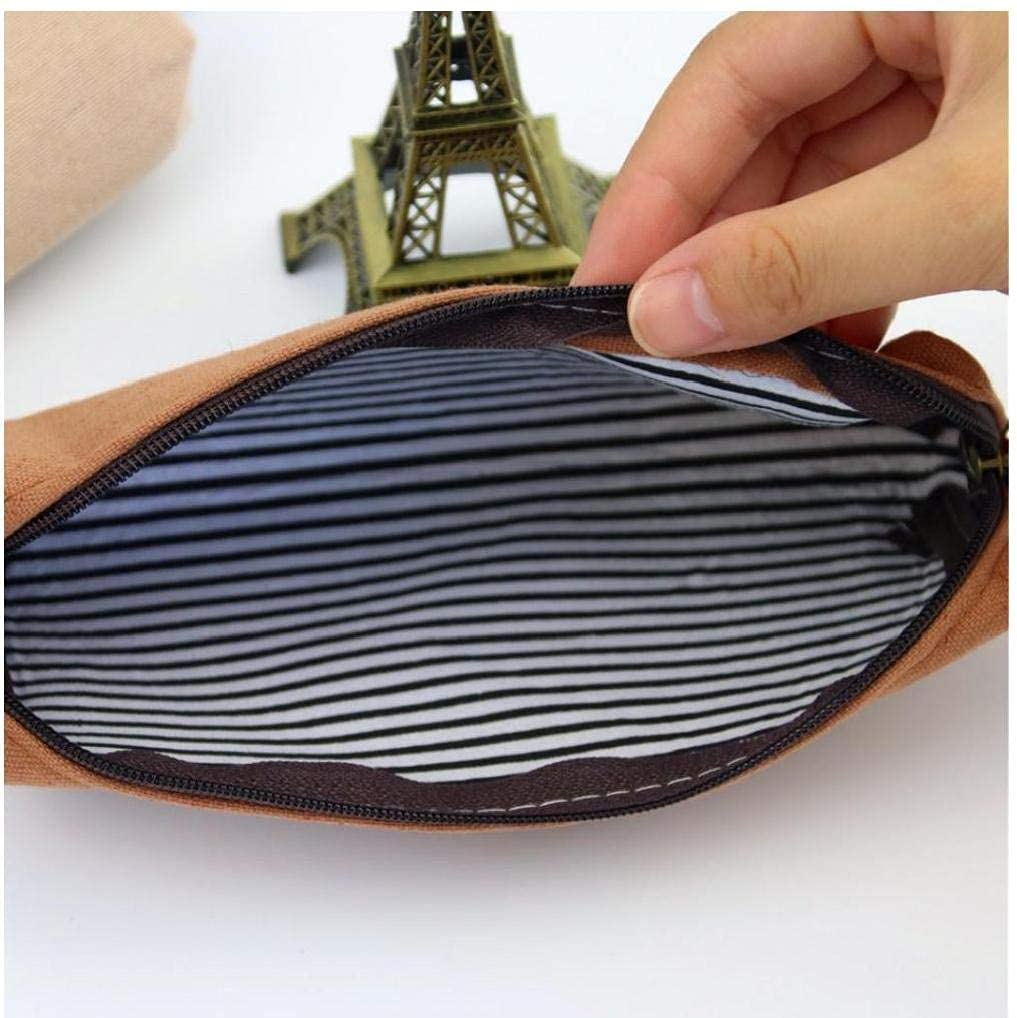 POKL1Pc Retro Towers Linen Pencil Bag Students Paris Style Pencil Cases Stationery Material Escolar Office Supplies, Brown,18 * 8Cm