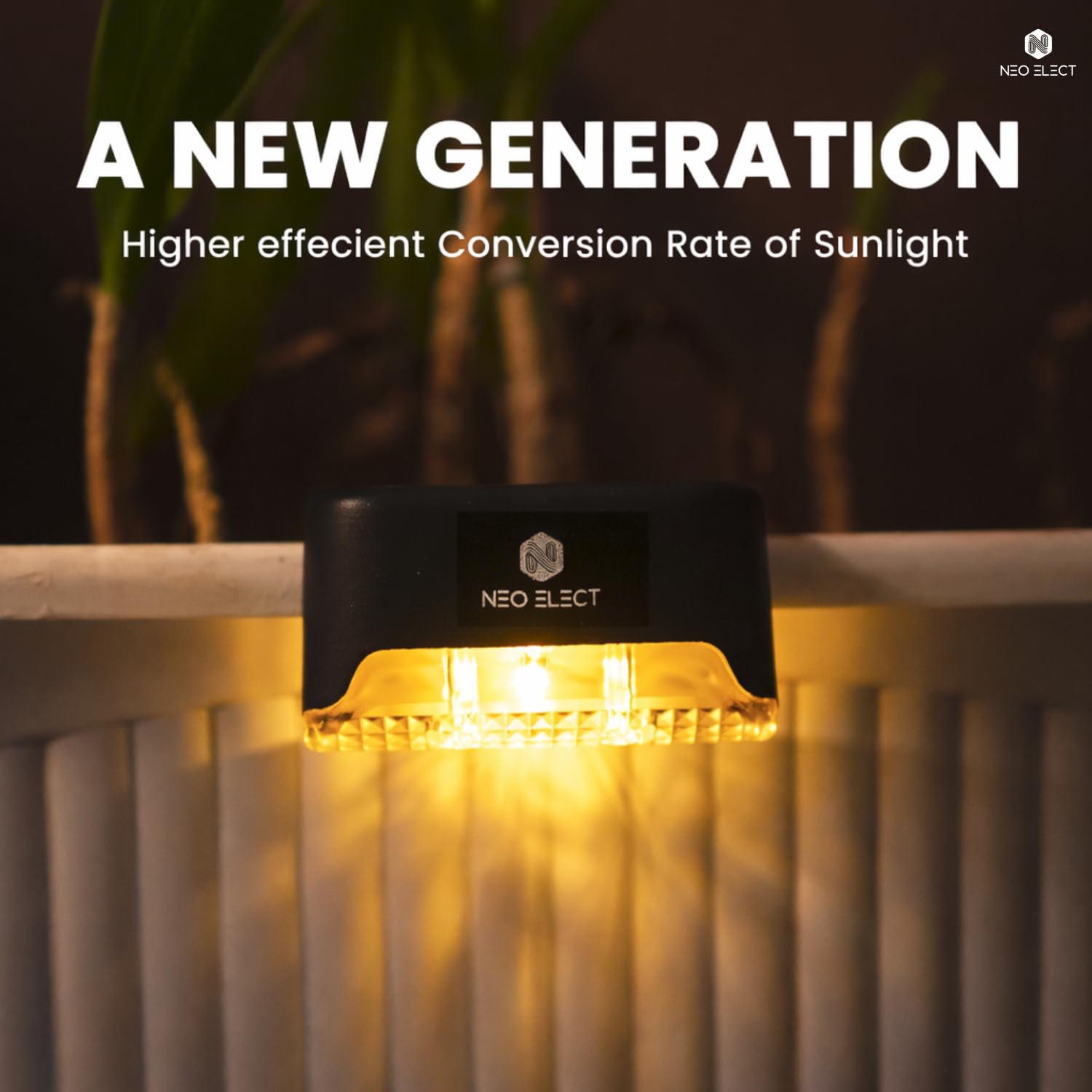 Neo Elect Plastic Step Solar Light Outdoor Waterproof Fence LED Exterior Light for Steps Stairs Fence Balcony Railing Garden (Pack of 4) 3