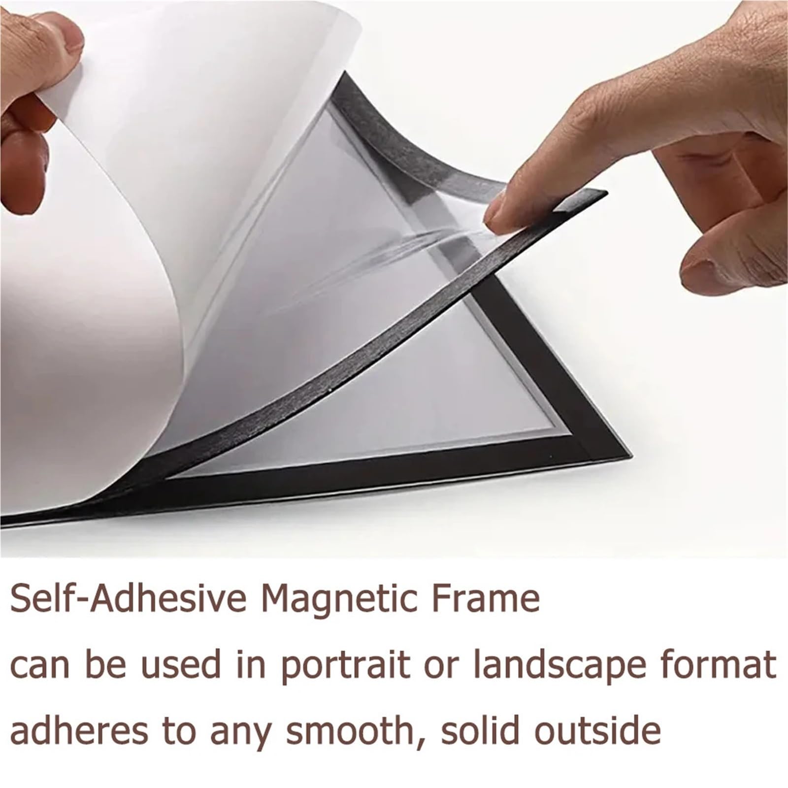 magnetyczne ramki na zdjęcia do lodówki, 8x12 cali A4 Certyfikat Nagrody Gumowe Ramki Magnetyczne Miękkie Samoprzylepne Malowanie Do Prezentowania Obrazów(Black 10pcs)