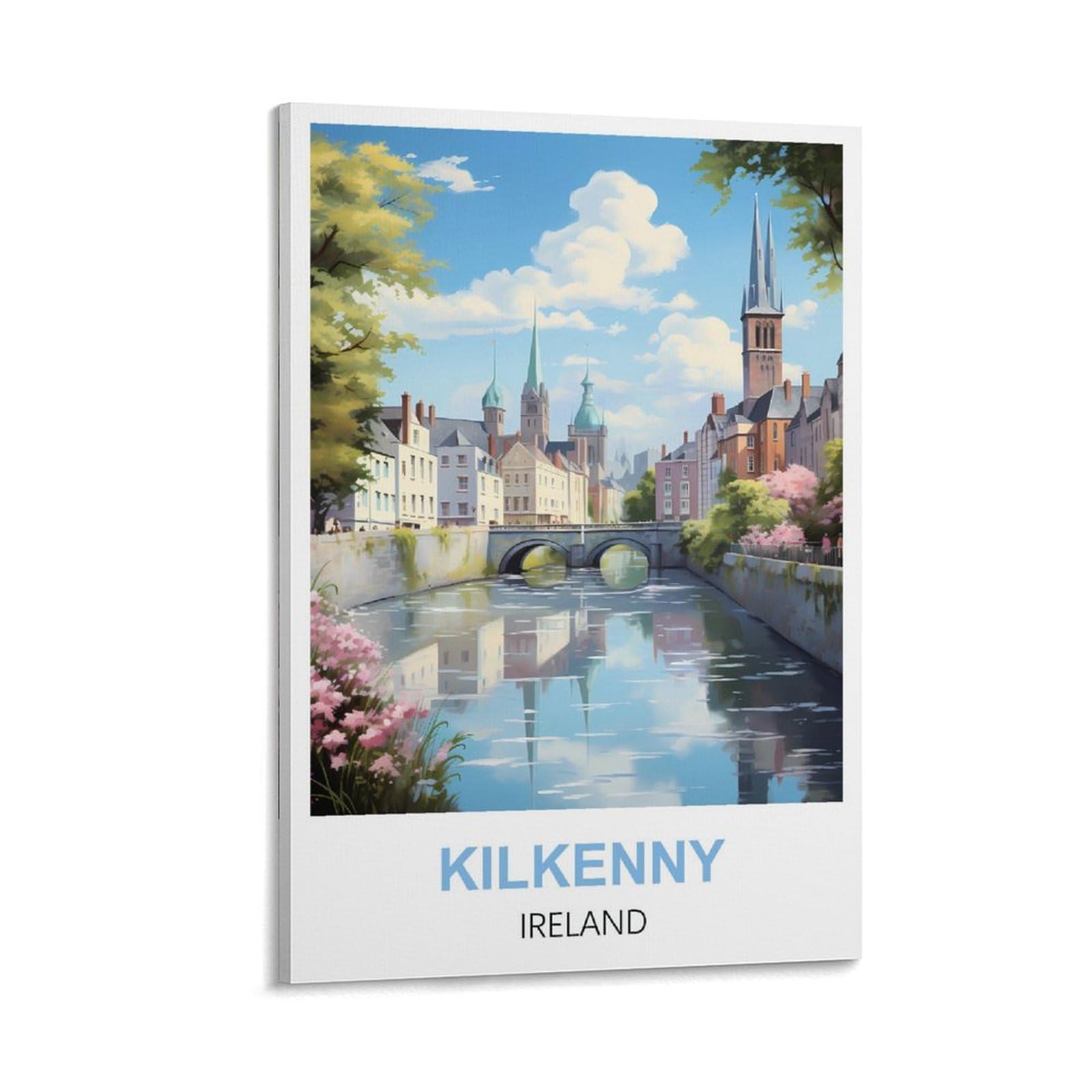 Cyyhgee Frame-Style Kilkenny Ireland Vintage Travel Poster 08X12inch(20X30cm) Canvas Poster Wall Art Living Room Home Decor