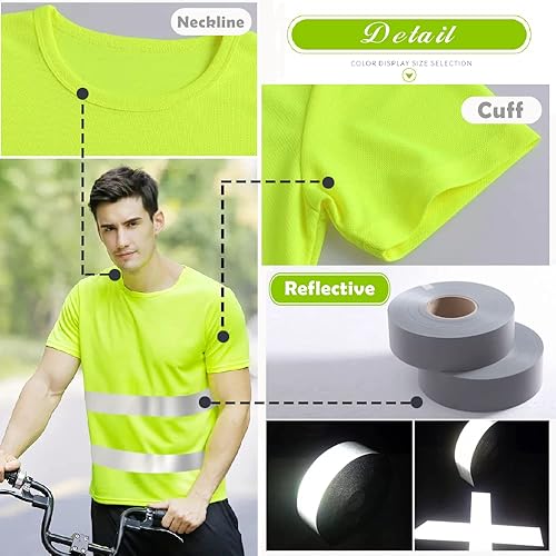 Miniatura 5 de Camisetas reflectantes de seguridad de alta visibilidad personalizan su logotipo