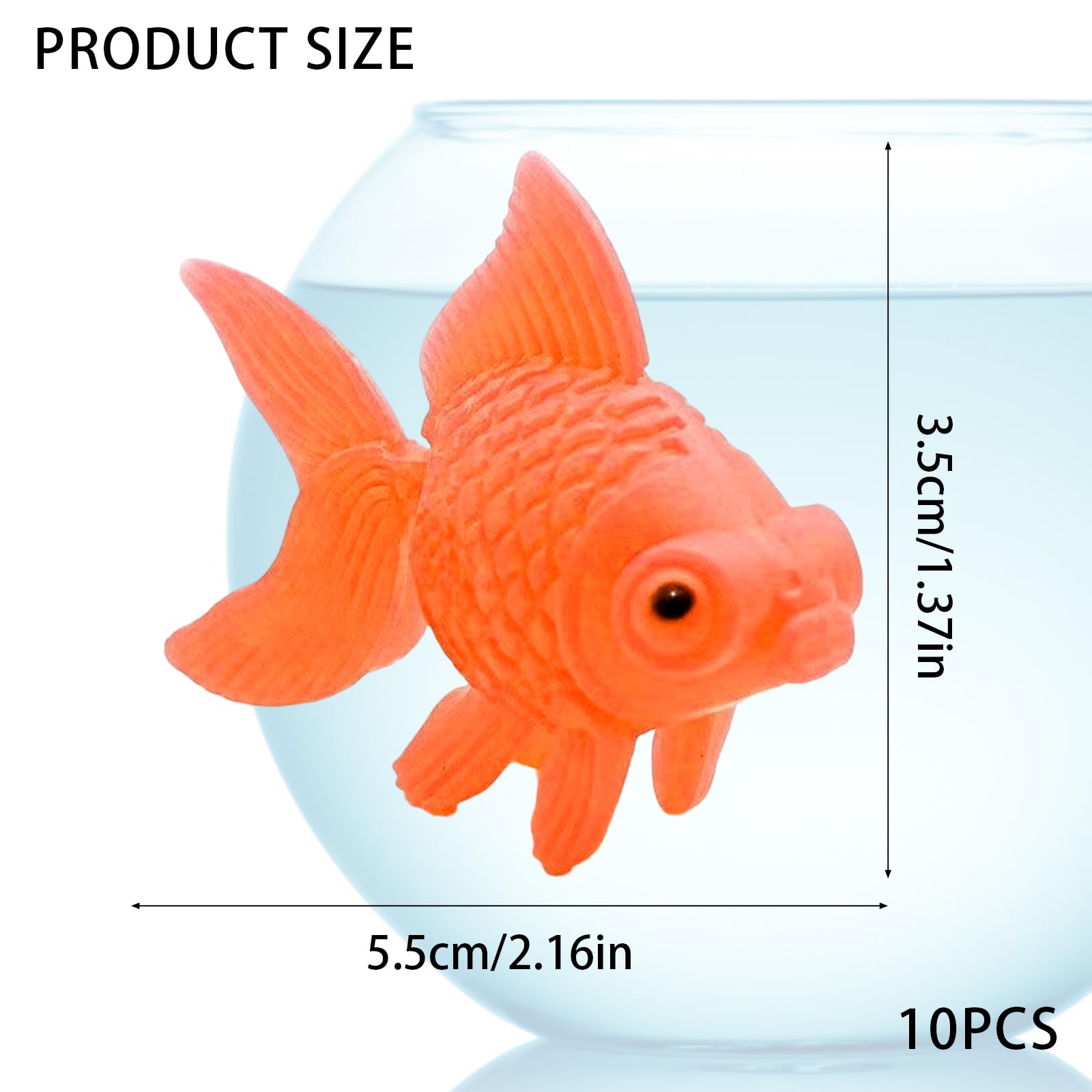10 Pièces Poissons Artificiels Poissons Flottants Décors Petit Poisson en Mouvement Flottantes Poissons Artificiels Petit Faux Poisson pour Aquarium Poisson en Plastique (Orange)