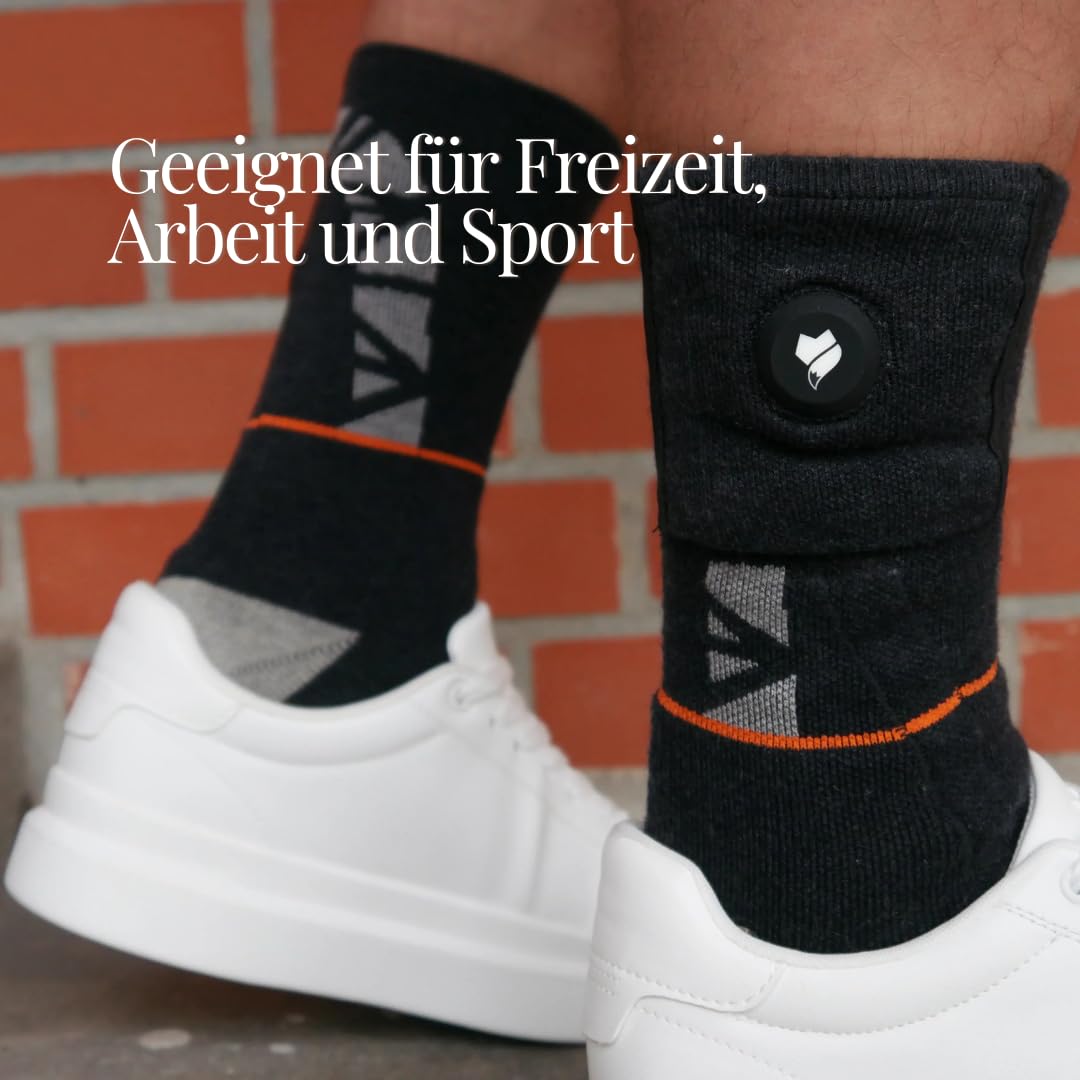 Vulpés HeatSock V1 - Intelligente Beheizbare Socken | Merinowolle | Smartphone Steuerung