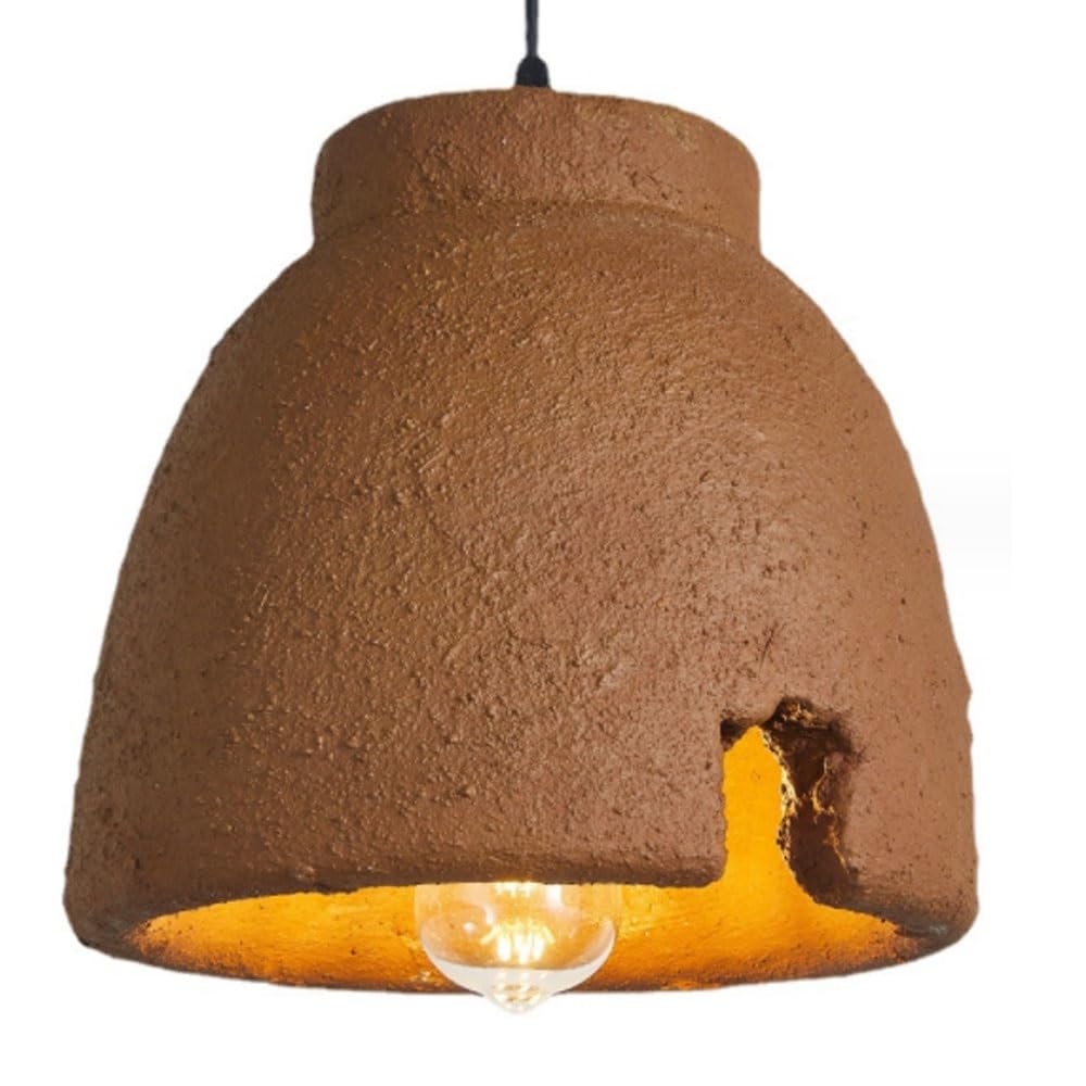 Lampe suspendue Wabi Sabi marron en résine E27 pour salle à manger