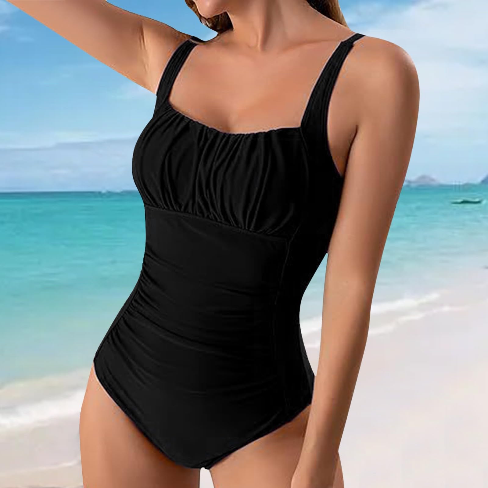 Genérico Bañadores Mujer Reductores Traje Una Pieza Estampados Multicolor Halter Bikini Conjunto Beachwear