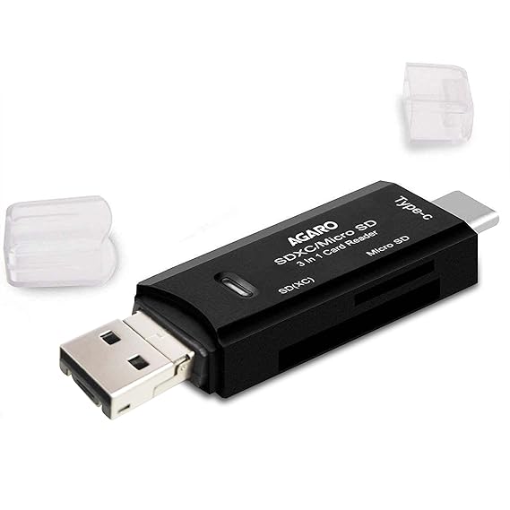 AGARO SD Card Reader, Micro SD/TF Compact Flash Card Reader, Portable