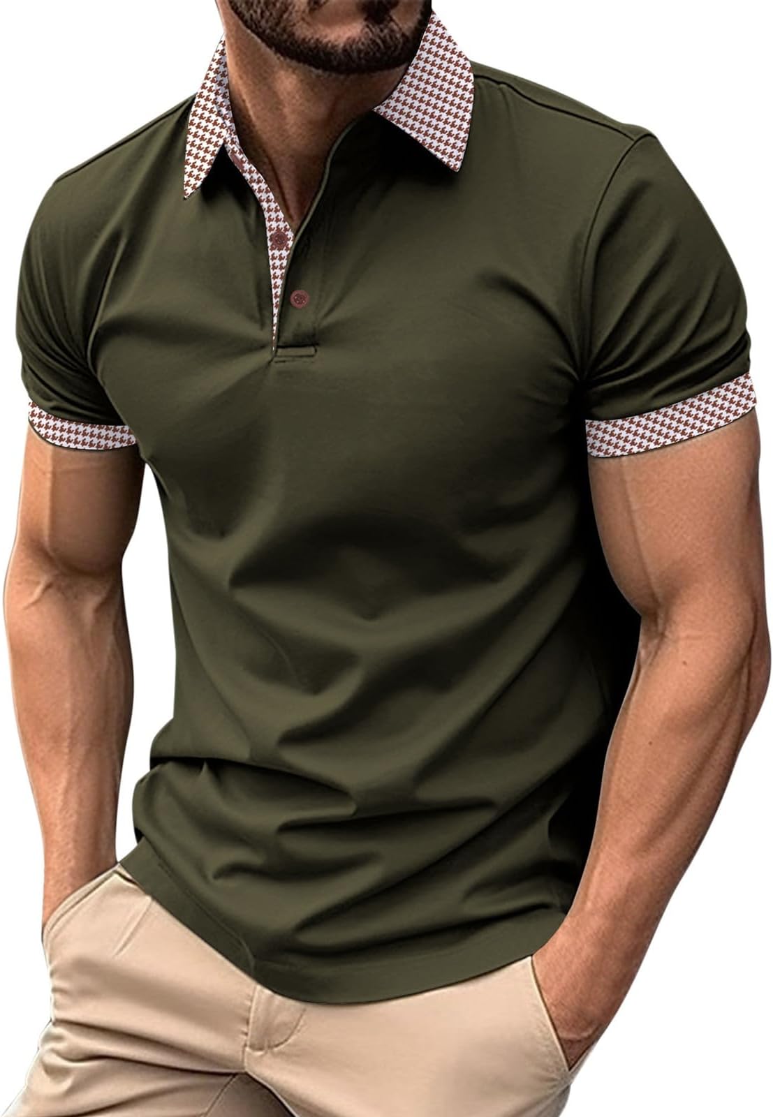 Polo T Shirts For Men Uk - Men'S Leisure Fashion Design Lapel Button Short Sleeve