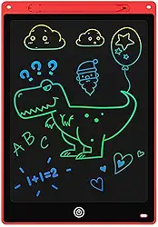 Lousa Mágica Infantil Digital Tablet Escrita Para Desenho Criança LCD 12 Polegadas (Vermelho), Educativa, Portátil, Reutilizável