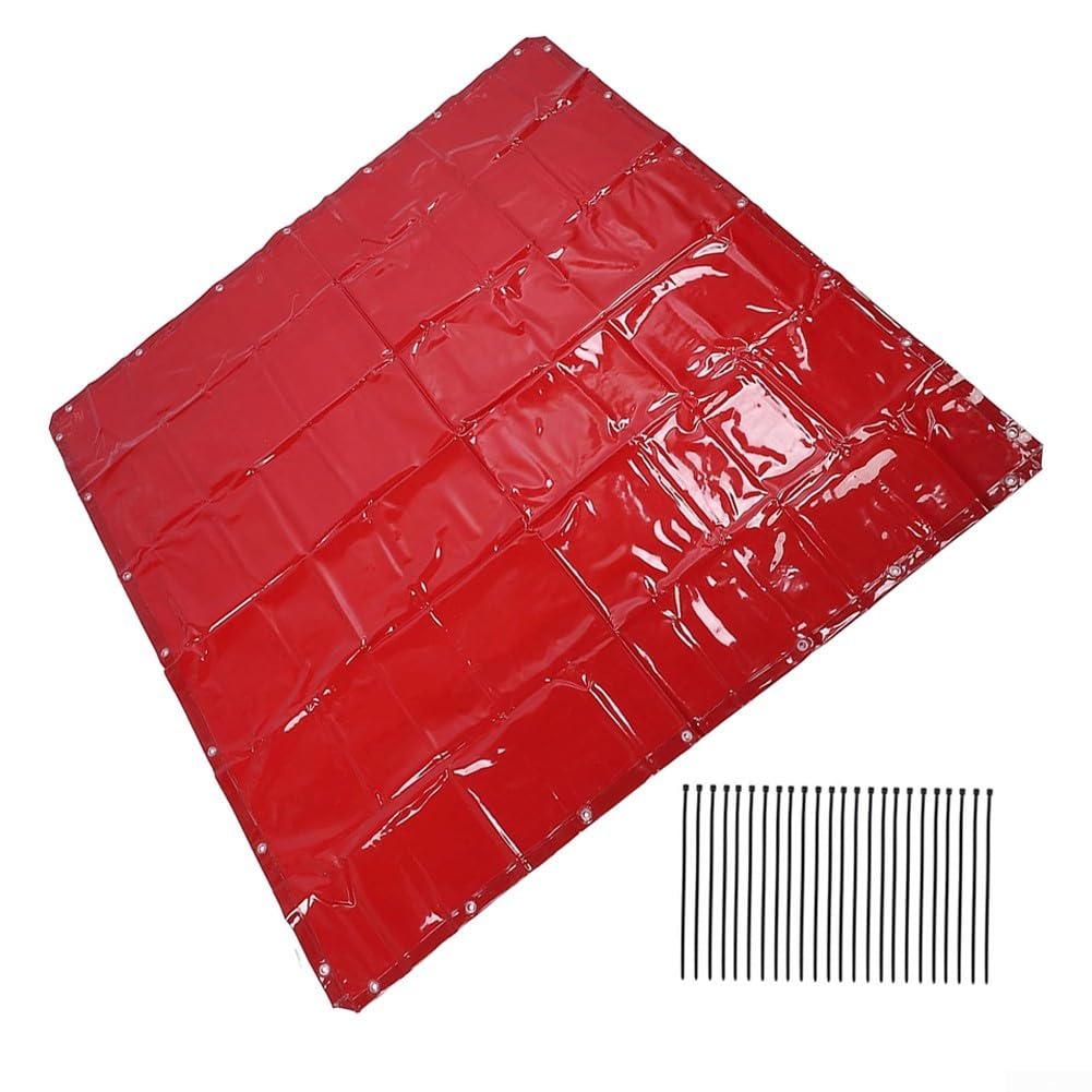 Rideau de soudage 5,7 x 5,7 ft ignifuge imperméable protection UV en polyéthylène avec 24 serre-câbles pour atelier pour chantier industriel blindage