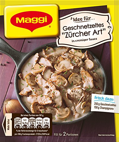 Maggi Fix Geschnetzeltes-Züricher Art, 15er Pack (15 x 50 g Beutel)