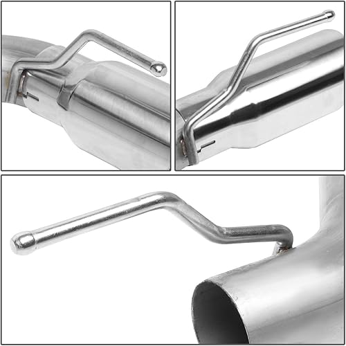 Miniatura 5 de DNA Motoring CBE-MU-CC16-62L Kit de escape trasero de gato con doble punta de acero inoxidable de 4 pulgadas de diámetro exterior