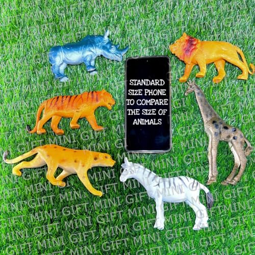 Image of 12 Pcs Unbreakable Rubber Animal Toy Set for Kids, Big Size Pet and Wild Animal Mix Toy