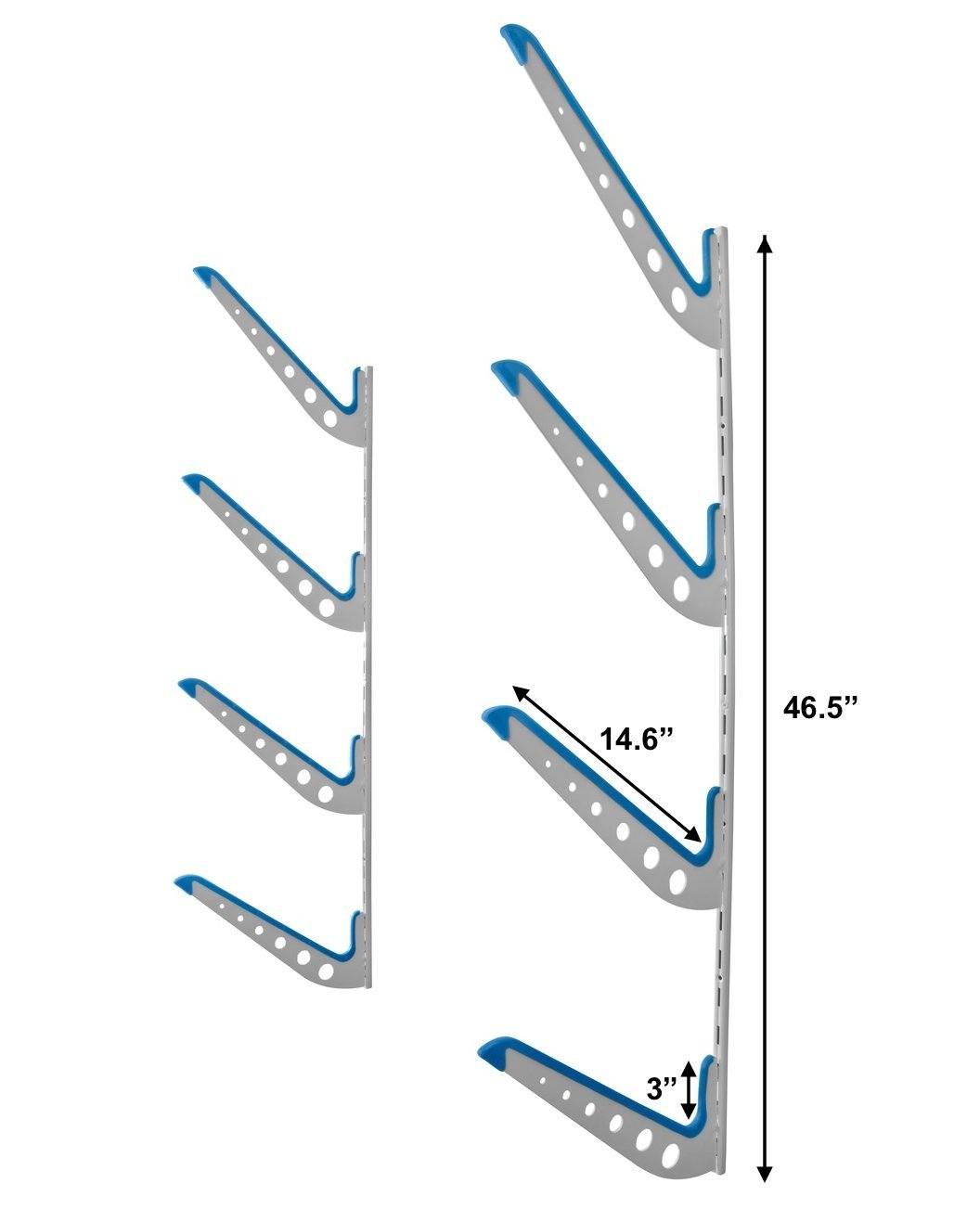 StoreYourBoard Support de rangement de planche de surf en métal, support mural mural réglable pour 4 surfaces