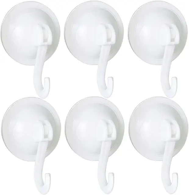 Crochets à Ventouse 6 Pièces Réutilisables - 70mm, Étanche, Charge 5kg