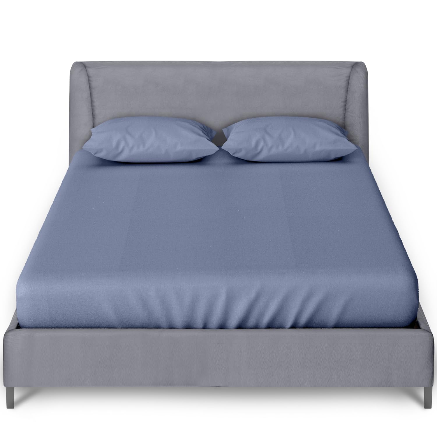 GC GAVENO CAVAILIA Percale Fitted Sheet | Ultra Soft Plain Dyed Bedding Bed Sheet | Super Soft Non Iron Polycotton Single Bed Sheet | Blue