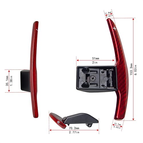 Miniatura 5 de TANGSEN Cubierta de fibra de carbono real para volante de cambio extendida compatible con BMW F01 F02 F06 F07 F10 F20 F21 F30 F45 F48 F80 F83 I8 I12