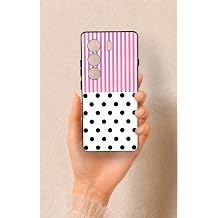 Tecno Camon 40 4G Uyumlu Pembe  izgili Puantiye Desenli Silikon K l f