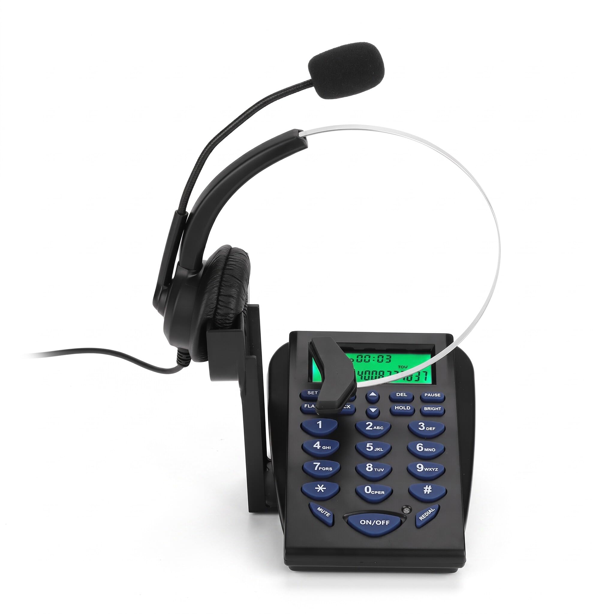 Telefon Call Center, biuro biurowe wielofunkcyjne przyciski wybierania numerów telefonicznych i zestaw słuchawkowy z funkcją wyświetlania identyfikatora dzwoniącego FSK/DTMF