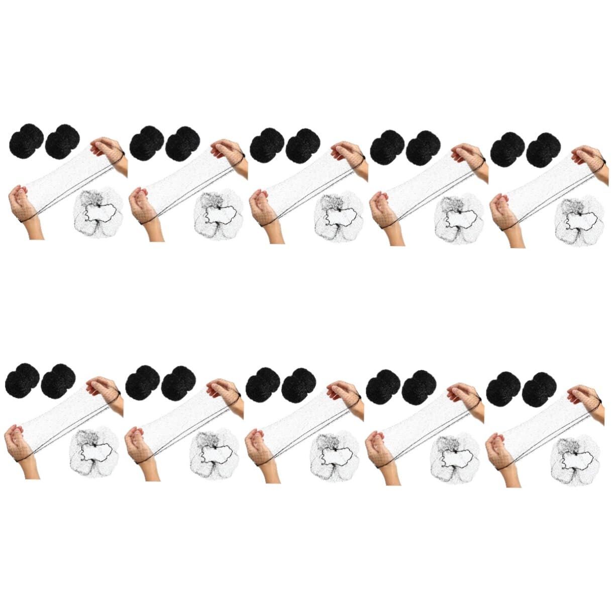 10er-Sets Haarnetze Catering-haarnetz Haarnetz Zum Kochen Schwarz Bequem Für Den Tagesgebrauch 100 Stück * 10