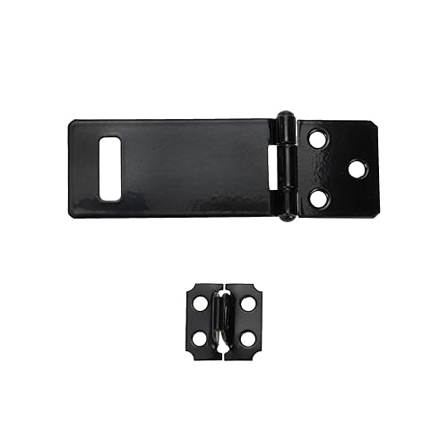 Miniatura 3 de Tsnamay Cerradura de candado negro, cerradura de cierre deslizante de puerta, cerradura de perno deslizante, cerradura de hierro pintado negro de