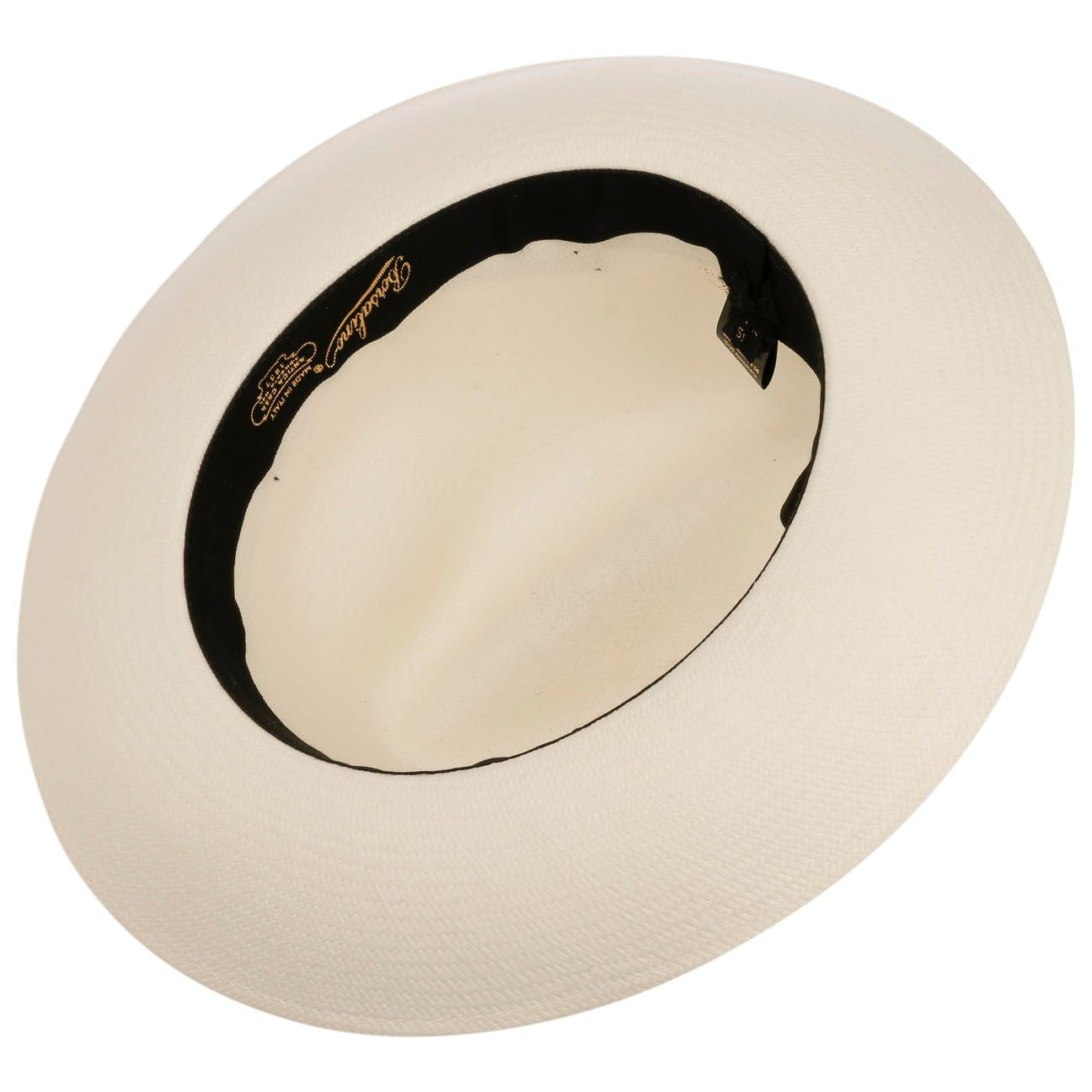 Borsalino Sombrero Panamá Big Brim Mujer/Hombre - Made in Italy Paja de Bogart con Banda Grosgrain, Grosgrain Primavera/Verano Verano