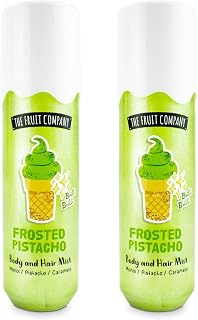 Pack de 2 Hair & Body Mist Pistacho The Fruit Company – Fragancia Dulce y Cremosa – Brillo y Glow para Cuerpo y Cabello Hidratación Ligera y Aroma Duradero
