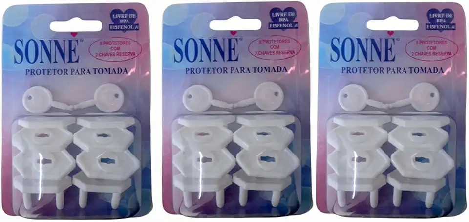 Sonne Protetor De Tomada Kit Com 24 Protetores E 6 Chaves Reserva Branco