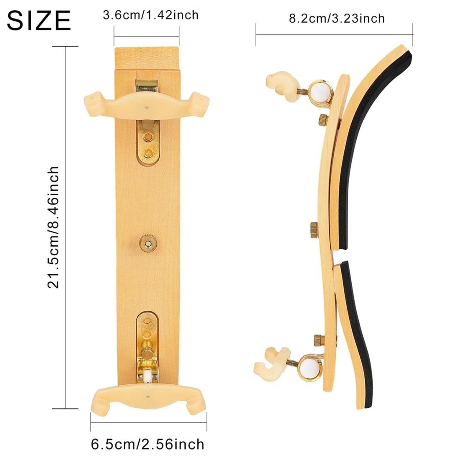 Apoyo Para El Hombro Del Violín Reposapiés Para Violín Almohadilla Para Violín Mentonera Ajustable | Soporte de hombro para violín de aleación de aluminio Cómodo de llevar(White)