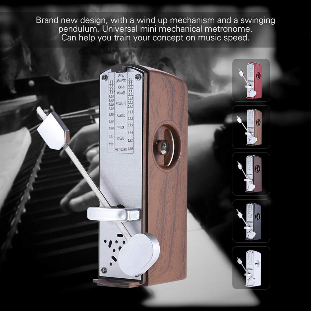 Przenośny uniwersalny mechaniczny generator tonów z metronomem wielofunkcyjny wysoce precyzyjny metronom dla wszystkich instrumentów muzycznych bęben fortepianowy skrzypce gitara basowe instrumenty wiatrowe itp. (drewno)
