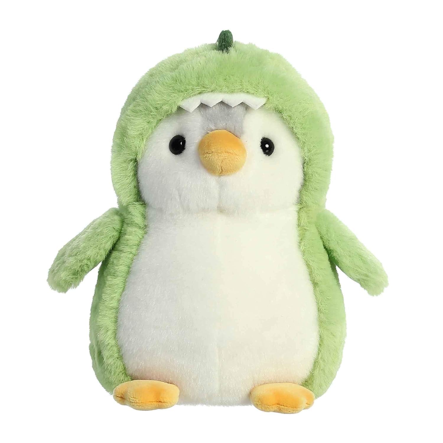 Game Phactory Green Pompom Penguin Stuffed Animal - Vibrant Companions - Endless Fun for Kids - 7 Inches
