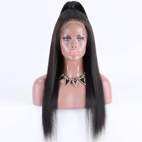 Miniatura 4 de Peluca de cabello humano brasileño recto con encaje frontal 360 para mujer, 150% de densidad 360, 22 pulgadas, Peluca de encaje 360