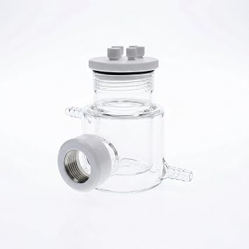 K045 Double -Layer Water Bath Temperature Control Electrolytic Cell, Single Compartment Photoelectrochemical Cell with 24mm Quartz Window, Quartz Reactor,50ml