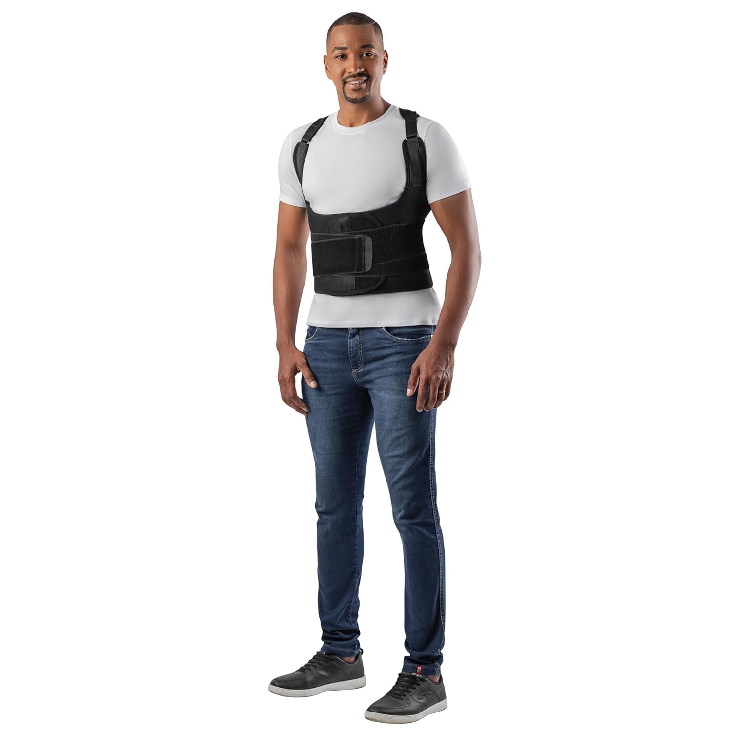 HIDROLIGHT - Wide Support Posture Corrector - Posture Corrector for Women and Men, Lower Back Brace for Lower Back Pain - Posture Brace, Back Support Belt, Back Pain Relief Products - Black, Small