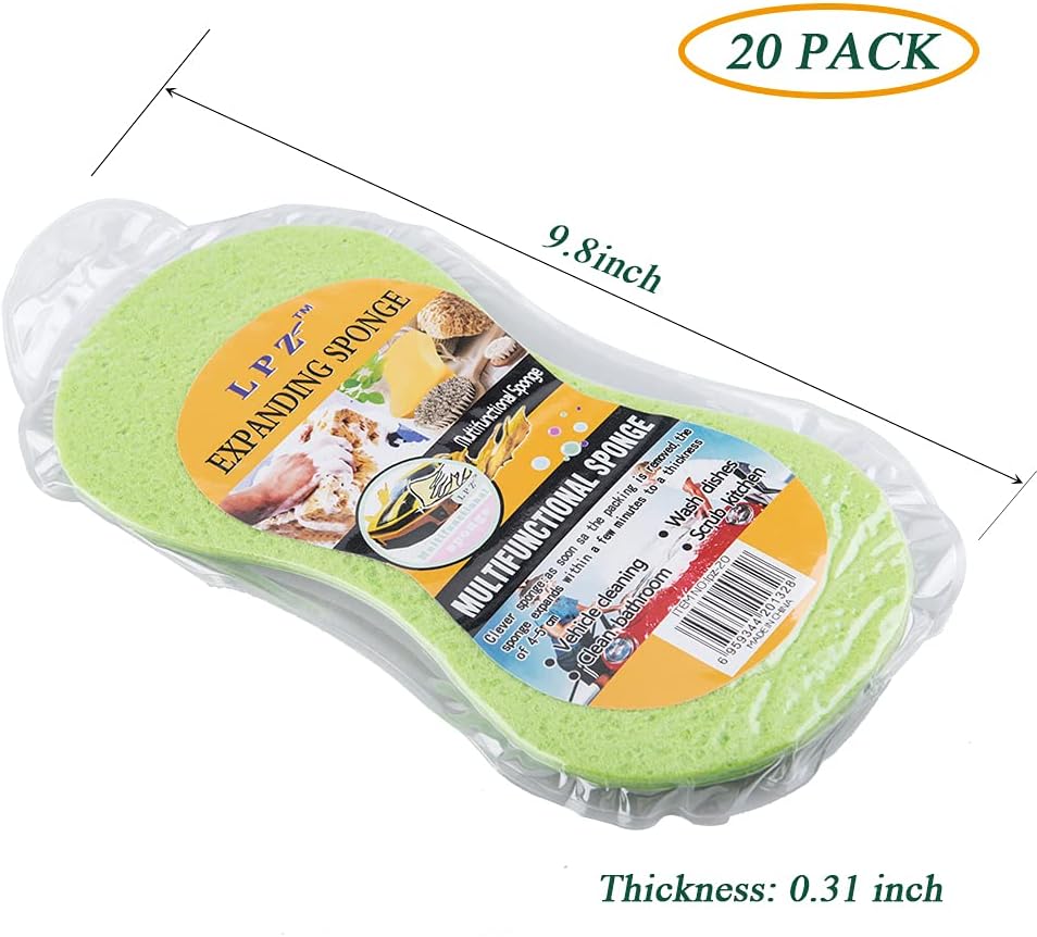 20 Pack Car Wash Sponges Multi-Functional Sponge Multi-Color Cleaning Sponges with Vacuum Compressed Packing