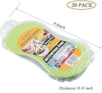 Vista 5 de Paquete de 20 esponjas de lavado de autos, esponjas multifuncionales, esponjas de limpieza multicolor con embalaje comprimido al vacío