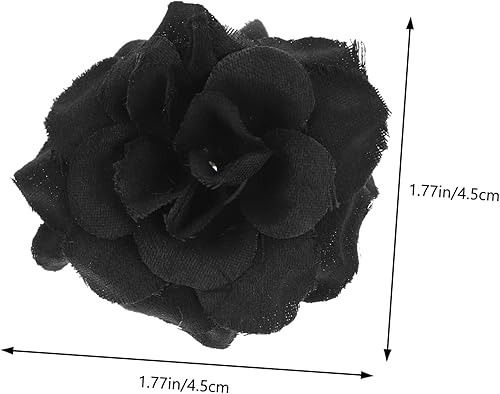 Miniatura 2 de BESPORTBLE 50 rosas negras artificiales, cabeza de rosa sintética hecha a mano, cabeza de rosa falsa de seda, cabeza de rosa de simulación para