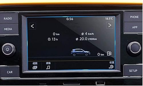 MBSIX Protector de pantalla de vidrio templado compatible con Jetta 2018-2023, pantalla táctil de 6.5 pulgadas, transparente HD, resistente a los