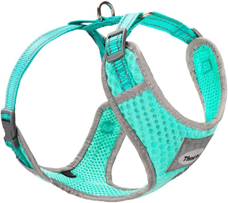 ThinkPet Reflective Breathable Soft Air Mesh No Pull Puppy Choke Free Over Head Vest Ventilation Harness for Puppy Small Medium Dogs (Neon Green,L)