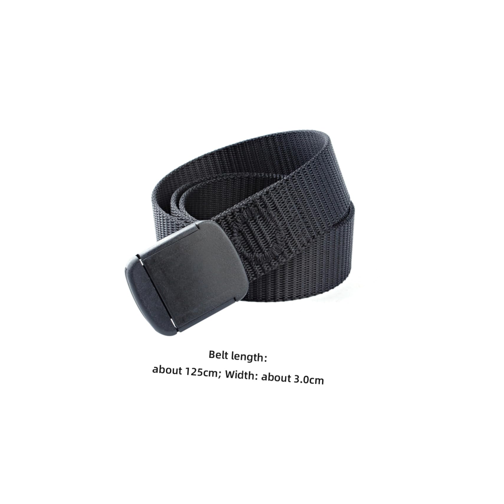 TOGEVAL Ratchet Belt for Men Outdoor Nylon Waist Belt Plastic Buckle 125cm Black