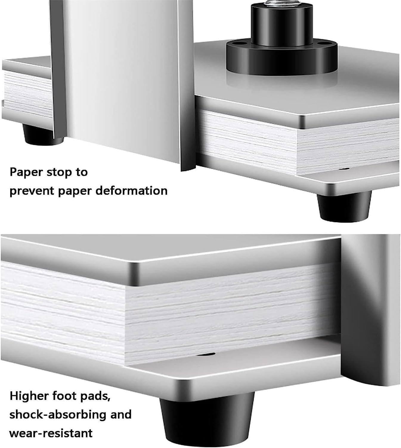 Pressa per carta a base piatta, raccoglitore resistente a doppia barra, per appiattire ricevute per uso domestico e ufficio (A4)
