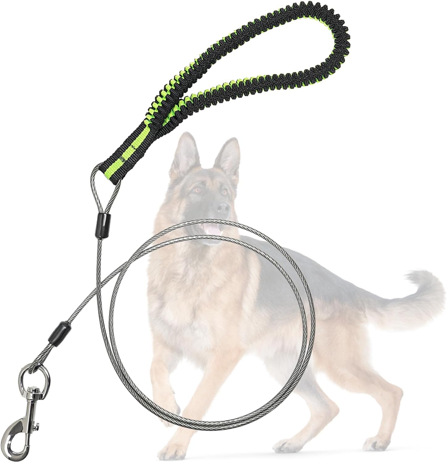 Mi Metty Dog Leash for Dogs Up to 250 Pound,Heavy Duty Leash Made of Coated Wire Rope for Large and Medium Dogs,Dog Tie Out Cable with Soft Silicone Grip.Dog Chains (Grey