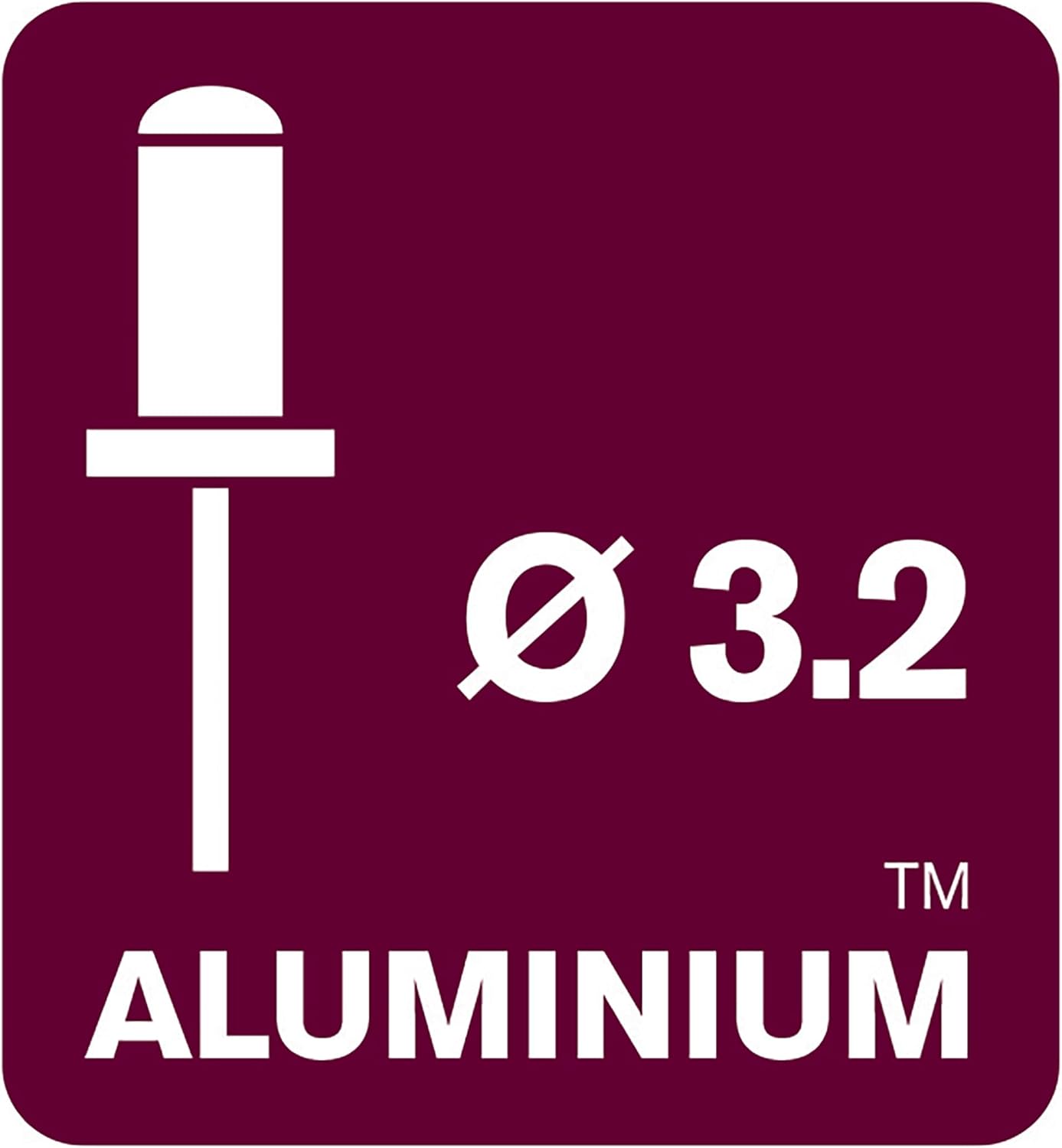 RAPID 5000377 Standard Alumium Rivets, Silver/Blue/Clear, 3.2 x 8mm