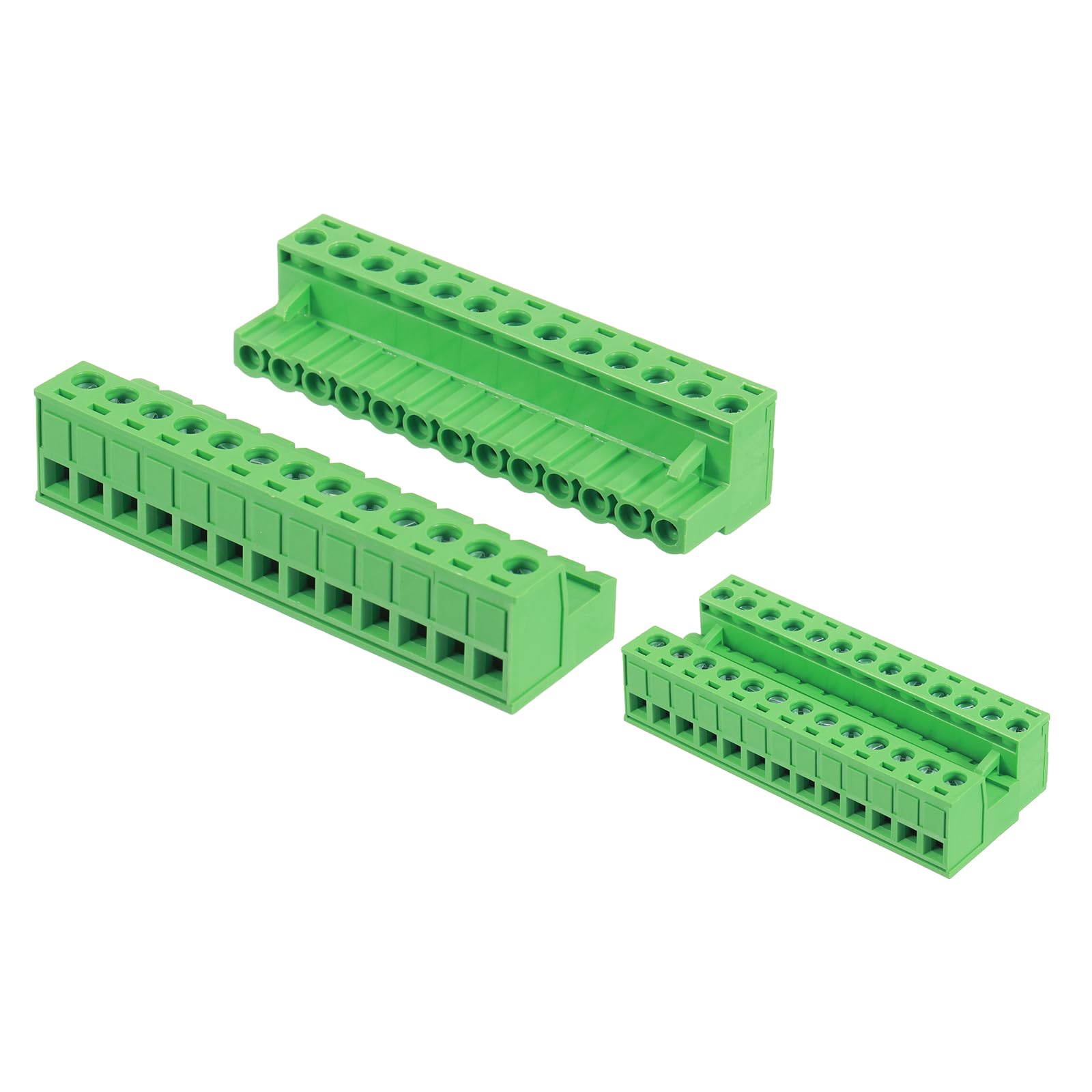 sourcing map 13 Pin 5mm 0.2 Inch Pitch PCB Mount Screw Terminal Block Connector Male Female, Green
