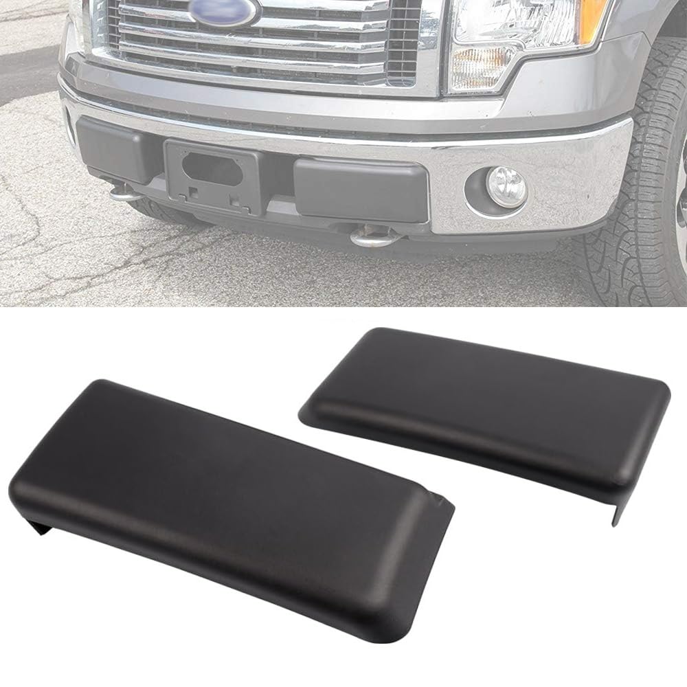 PIT66 2Pcs Front Bumper Guards Pads Inserts Caps Cover Compatible with Ford F-150 F150 2009-2014 Right & Left Bar Guards FO1053100 (Not Fit Harley Davidson, ECOBOOST 3.5L)