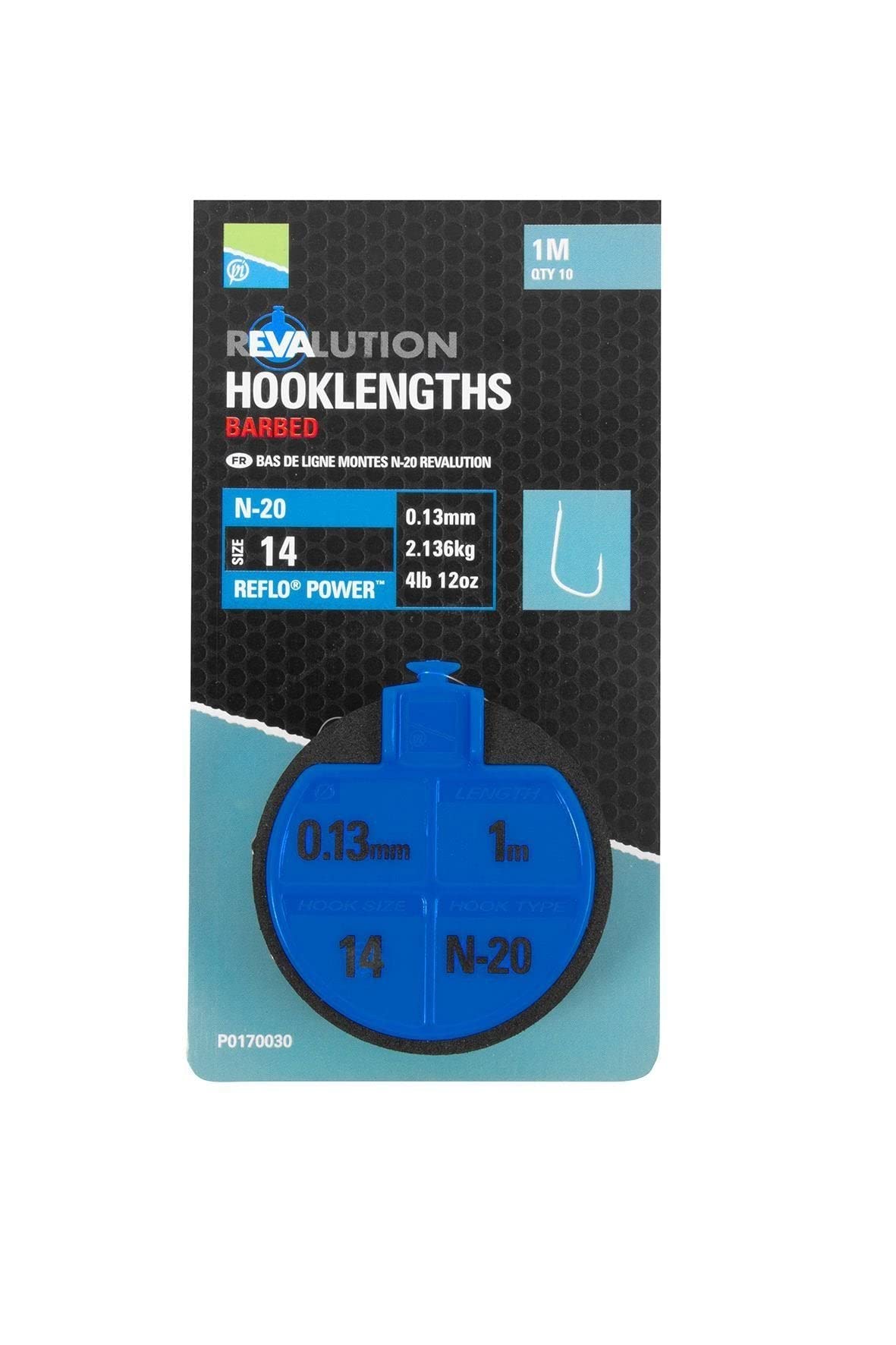 Preston Revalution N20 Barbed Hooklength Skimmer Bream Feeder Fishing (Sz18 - 0.11mm)
