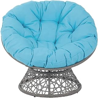 JFFFFWI Cojín de Asiento de Cesta Colgante oscilante, Cojines de Silla Redondos y mullidos, se Hunden en Nuestro Grueso Azul Celeste cómodo y de Gran tamaño D105cm (41 Pulgadas)