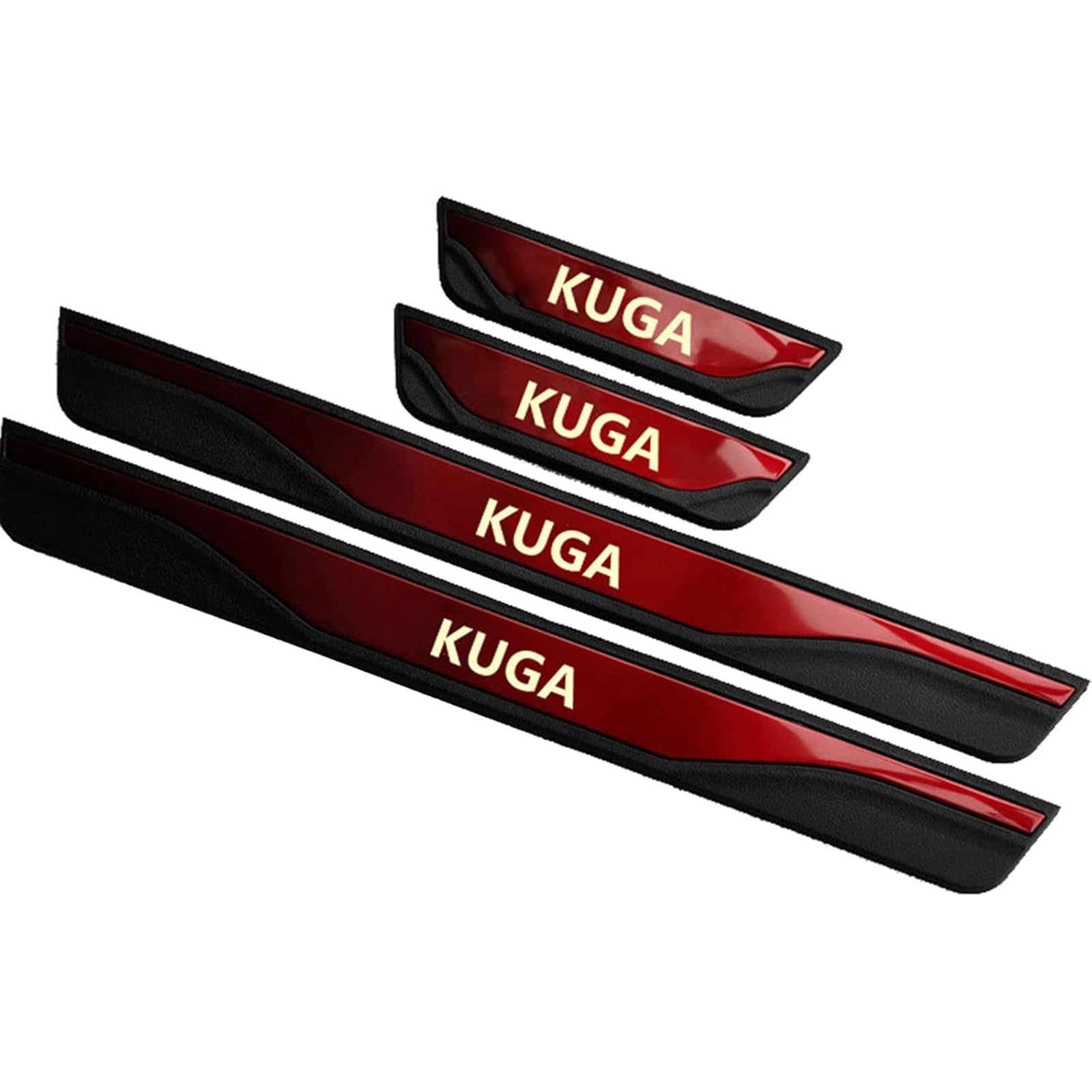 Klhywen Red 4Pcs Car Door Sill Protector For Fo-Rd Kuga 2013-2019 Car Threshold Scuff Plate Stainless Steel Stickers Styling Accessories,