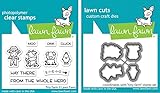 Lawn Fawn - Tiny Farm - Farmer, Cow, Pig, Chick - Stamps Set & Dies Set - 2 Item Bundle