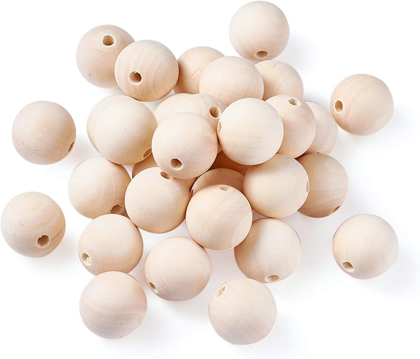 Craftdady 500Pcs 18mm Natural Wood Beads Unfinished Round Wood Loose Beads Waxed Smooth Wooden Ball Spacer Beads for Jewelry Bracelet Necklace Craft Making Home Party Decor Hole: 3mm