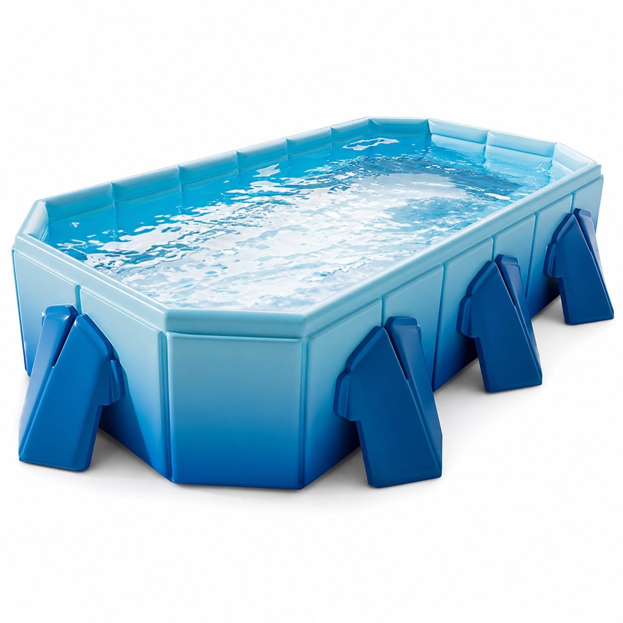 WDDBFL Non-Inflatable PVC Pool with Support Frame,Foldable Blue-2.6m/8.5ft